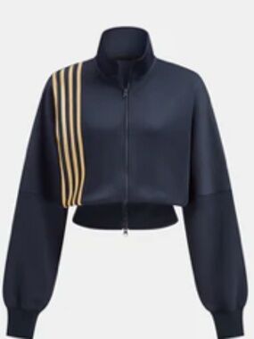 NWT - Navy striped zip up track jacket